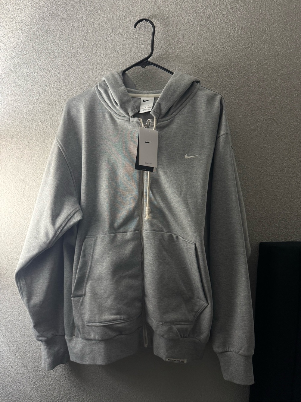 Nike Light Heather Gray Dri-FIT Zip Hoodie